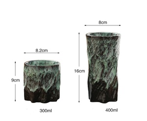 Tasses à café et à thé en céramique italiennes faites à la main, style vintage, avec glaçure fluide effet four, 300ml/400ml, pour expresso et <span class=keywords><strong>latte</strong></span> - Product Image 2