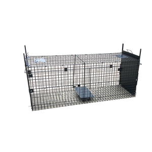 Resistente pieghevole cane lupo gabbia trappola di volpe trappola grande gabbia per cani per il controllo degli animali - Product Image 5