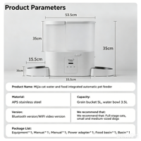 Distributeur automatique d'eau et de nourriture intelligent tout-en-un en acier inoxydable avec caméra IA 2K pour chats et chiens