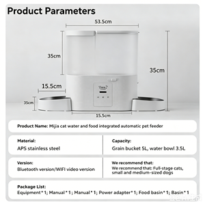 Distributeur automatique d'eau et de nourriture intelligent tout-en-un en acier inoxydable avec caméra IA 2K pour chats et chiens - Product Image 6