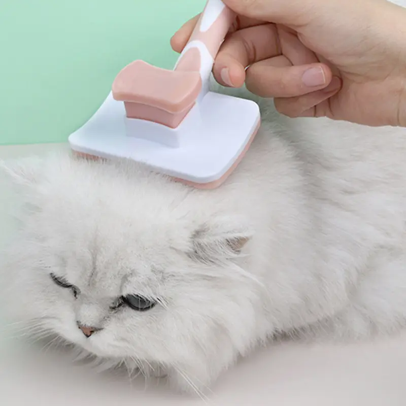 Peigne pour chat Brosse pour chat en un clic Épilateur automatique pour animaux de compagnie Toilettage pour animaux de compagnie Peigne à nœud ouvert pour chats Brosse à poignée de toilettage Fournitures pour animaux de compagnie