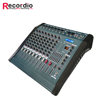 Console de mixage professionnelle puissante GAX-808 à 8 canaux avec amplificateur, enregistreur, 16 effets DSP, mixeur audio puissant