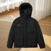 Veste en duvet pour homme de haute qualité, design vintage, fermeture éclair, capuche imperméable, confortable et chaude