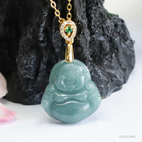 Bouddha Myanmar Jade Pendentifs Bijoux Jadéite Charme Collier Sculpté À La Main Maitreya Naturel Birmanie Jade Ras Du Cou