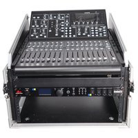 Flight case DJ 13U personnalisé, classique, durable, grande capacité, avec combo rack 6U et étagère pour ordinateur portable, étanche et antichoc en aluminium