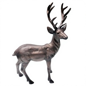 Handmade Decorative Bronze Reindeer Sculpture Life Size <b>Animal</b> Figurine For <b>Garden</b> Decor Supplies - Product Image 1