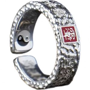 Thai Silver Color Men Finger Band <b>Ring</b> Chinese Style Taiji Jewelry Vintage Six-pointed Star Men's <b>Ring</b> HipHop Open <b>Adjust</b> <b>Ring</b> - Product Image 1