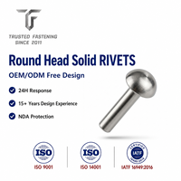 Rivets en acier inoxydable brossé TianFang, rivets pleins à tête ronde pour garnitures automobiles, contrôle précis des tensions et finition soignée