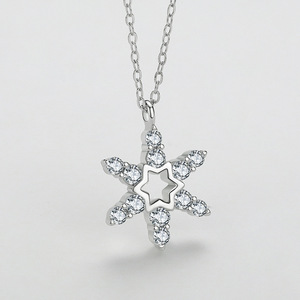 Collier pendentif étoile en argent sterling S925 avec zircon, version cuivre personnalisable, thème étoile, un cadeau pour les anniversaires des femmes - Product Image 4