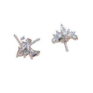 Aguja Recta de Plata S925 para Pendientes, Accesorios de Joyería DIY, Soporte para Perlas de 10-12mm, para Pendientes de Perlas JG5978 - Product Image 5