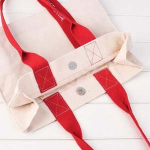 Sac à main en toile de coton personnalisé avec poignée en sangle Sac fourre-tout en toile avec poignée en ruban Sac cadeau en toile avec logo personnalisé - Product Image 3