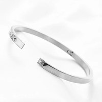 Bracelet jonc de luxe plaqué or pour femme, en acier inoxydable avec accent zircon, manchette fine, bijou élégant et tendance, cadeau