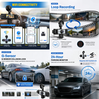 Caméra embarquée Podofo 5 objectifs 3,16'' 1080P DVR Enregistrement en boucle Détection de mouvement WIFI&APP Vision nocturne 360° °   Fournisseur ODM de Enregistreurs avec Capteur G