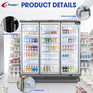 Congelador <span class=keywords><strong>Vertical</strong></span> Comercial con Puerta de Vidrio para Exhibición de Helados, Equipo de Refrigeración Multiusos para Supermercados - Product Image 5