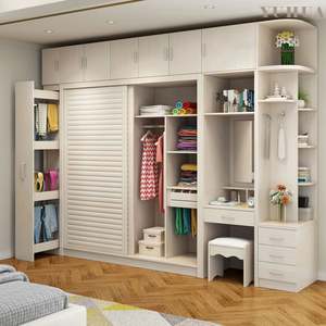 Home Furniture Bedroom Furniture Wooden Wardrobes <b>Storage</b> and Organizers Closet <b>with</b> <b>Mirror</b> - Product Image 1