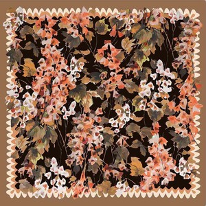 Écharpe en polyester à motif floral aquarelle rétro, 70*70cm, carrée, pour femmes, décontractée, pour le bureau - Product Image 3