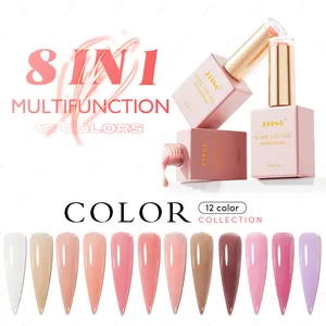 JTING 8IN1Multifonction gel vernis 12 couleurs ongles conseils colle caoutchouc base gel vernis à ongles 8 Effets Vegan ongles dur gel constructeur