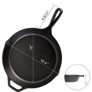 Pre-dày Dạn Bán Buôn Thực Tế Cookware Set Gang Chảo Chiên Với Hai Tay Cầm Sắt - Product Image 5
