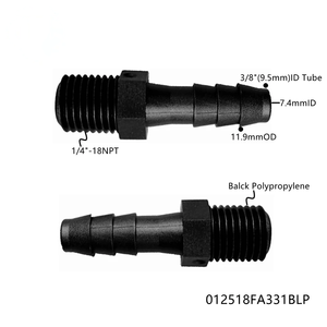 ข้อต่อพลาสติกแบบกำหนดเอง 1/4"-18NPT ชนิดตัวผู้ วัสดุ PVDF สีธรรมชาติ สำหรับท่อขนาด 1/4 นิ้ว ตัวข้อต่อทำจาก PP สีดำ - Product Image 2