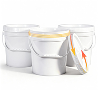 Seau en plastique de qualité alimentaire avec couvercle à vis, 5 gallons, pour emballage alimentaire et jouets, baril de pluie, logo personnalisé, directement de l'usine