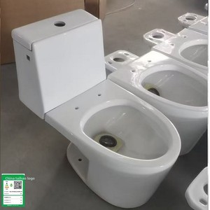 <span class=keywords><strong>WC</strong></span> in Ceramica a Due Pezzi con Pulsante di Scarico su Entrambe le Estremità, Sistema di Scarico a Sifone, Montaggio a Pavimento, Stile Americano - Product Image 2