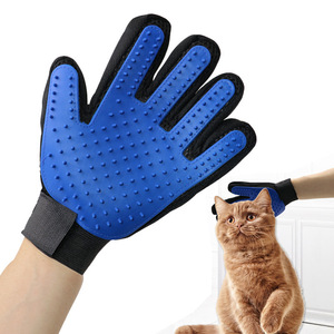 <b>Pet</b> Grooming Glove Blue Silicone Lint Remover For Cats Dogs Massage <b>Bathing</b> <b>Cleaning</b> Tool - Product Image 1