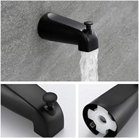 Ensemble de robinetterie de douche et de baignoire noir mat - Débit élevé, certifié UPC, avec bec de baignoire durable