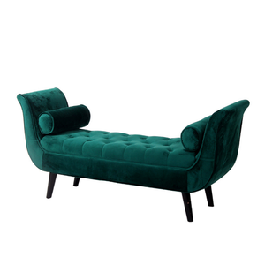 Banc d'entrée en bois massif et bout de lit avec siège rembourré, repose-bras, couverture en tissu de <span class=keywords><strong>velours</strong></span> - Product Image 5