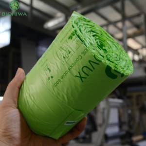 Chất Lượng Cao Trung Quốc Phân Hủy Sinh Học Compostable Thùng Rác Bin Lót 43x45Cm/63x80Cm 15um-60um Màu Xanh Lá Cây/Đen Cho Phân Bón Thức Ăn Sử Dụng - Product Image 4