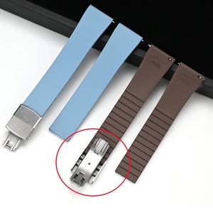 Thiết Kế Mới Gấp Khóa Cho Fkm Dây Đeo Cao Su Đa Màu Sắc Thoáng Khí Cắt Để Kích Thước Tát-up Đầu Phẳng Phổ Ban Nhạc Đồng Hồ - Product Image 1