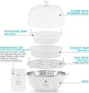 Nồi Nấu Trứng Luộc Cứng Chạy Điện, Máy Luộc Trứng & Máy Làm Trứng Ốp La, Giữ 7 - Product Image 4