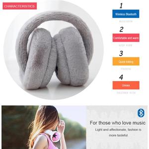 Tenere al caldo senza fili cuffie Bt con microfono freddo in autunno e in inverno protezione per le orecchie di musica peluche cuffie cuffie - Product Image 6