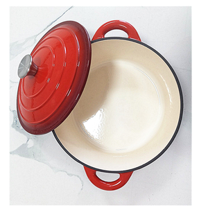 Ollas de Cocina de Hierro Fundido Esmaltado Rojo de Alta Calidad de 5.5L con Tapa, 26cm de Diámetro, Aptas para Horno, <span class=keywords><strong>Gas</strong></span> e Inducción - Product Image 2