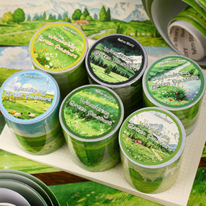 1 rollo de cinta adhesiva de la serie Aoyama Man'yo: materiales decorativos para bricolaje para diarios con temática de paisajes - Product Image 1
