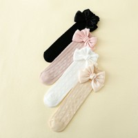 Chaussettes respirantes pour bébé avec nœud papillon pour tout-petits et nouveau-nés, chaussettes décontractées en tricot mignonnes - Coffret cadeau pour bébé