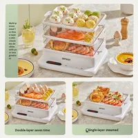 Zemkon Machine à petit-déjeuner tout-en-un Cuiseur à vapeur électrique à trois couches Pot à vapeur multifonctionnel pour la cuisine