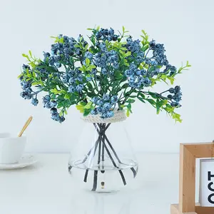 AYOYO OEM Simulação plantas vegetação mirtilo bagas mobiliário doméstico Natal decoração artificial plantas decorativas