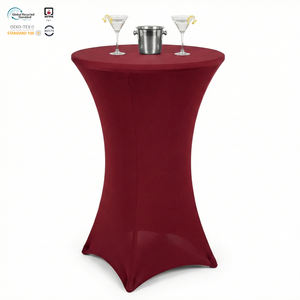 Housse de table ultra-extensible noire de 6 pieds en spandex, imperméable et résistante à l'huile, moderne et ajustée, pour conférences d'affaires et réceptions de mariage - Product Image 1