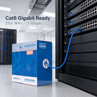 Câble CAT6 compatible PoE, CCA 23AWG, UTP solide, 1000 pieds, 550 MHz, 10 Gbps, câble réseau LAN, PVC, 4 paires, pour système de sécurité de caméra IP