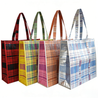 Sac écologique personnalisé avec logo, recyclable, léger, promotionnel, en PLA tissé, imprimé en sérigraphie, pliable, avec boucle auto-agrippante