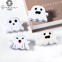 Pince à cheveux fantôme d'Halloween mignonne en gros d'usine, pince requin pour chignon, accessoire capillaire personnalisé avec logo pour femmes, pour coiffures rehaussées à l'arrière de la tête