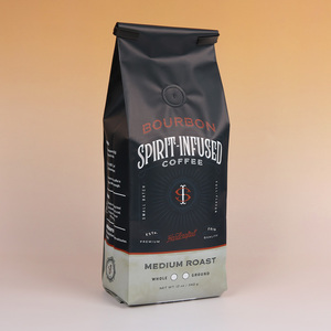 Chất lượng cao tùy chỉnh in bao bì Hạt Cà phê túi bên miếng vải hình tam giác Pouch hộp đáy phẳng túi với tin Tie - Product Image 5