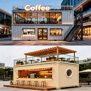 SKYLINE Caffetteria Container a Due Piani Personalizzata a Forma di L, <span class=keywords><strong>Ristorante</strong></span> Prefabbricato Modulare, Bar Popup, Negozio, Appartamento - Product Image 3