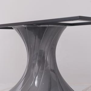 قاعدة طاولة كرنك من الألياف الزجاجية بقاعدة رخامية من الحجر المتكلس بساق رمادية كاكي قاعدة طاولة أنبوبية من الألياف الزجاجية - Product Image 5