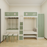 Lit superposé moderne en métal époxyé, renforcé et anti-vibration, pour 2 unités, 3 personnes, idéal pour hôtels, appartements, écoles et universités
