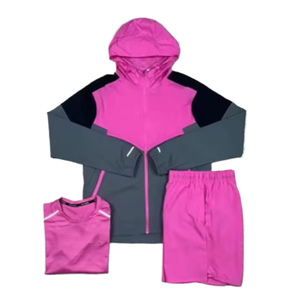 Conjunto Cortavientos para Hombre, Transpirable y Sostenible, Chaqueta Deportiva con Estampado, Bloques de Color, Bordado, Traje Deportivo de Nailon - Product Image 1