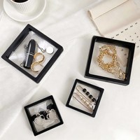 Kotak Display Suspensi TPU Clear View dengan Film Elastis, Casing Mengambang untuk Koleksi Hobi, Tempat Ornamen Mini