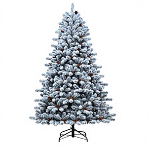Árbol de Navidad Artificial Realista con Nieve, Preiluminado, con Luces LED Blancas Cálidas, Abundante Decoración de Piñas, Venta al Por Mayor, OEM, Personalizado - Product Image 6