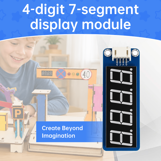 Zetok DT01 4-Digit 7-Segment LED Display Module TM1637 Driver Red Digital Tube for 0.56" Bright Numerical Display