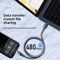 Câble de charge rapide Type-C 120W avec affichage numérique et arrêt intelligent pour Oppo